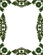 Elegant Green Scroll Floral Design Rug