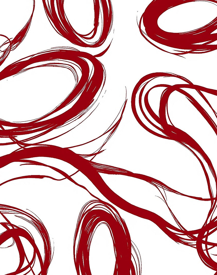 Crimson Swirl Abstract Rug