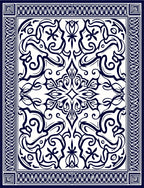 Classic Scrollwork Floral Pattern Rug