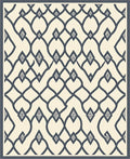 Dark Gray Diamond Lattice Pattern Rug