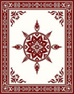 Classic Red Central Medallion Border Rug