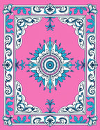 Pink Floral Mandala Pattern Rug