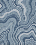 Marble Swirl Blue Pattern Rug