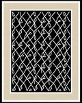 Black White Interwoven Grid Pattern Rug