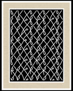 Black White Interwoven Grid Pattern Rug