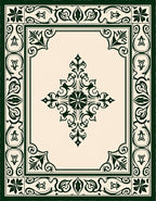 Intricate Floral Damask Pattern Rug