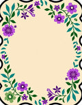 Vibrant Purple Floral Border Pattern Rug