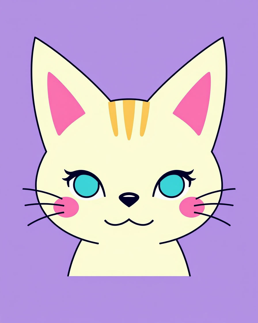 Cute Cat Face Pattern Rug