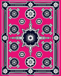 Bold Fuchsia Geometric Starburst Medallion Rug