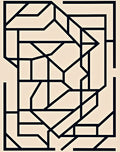 Modern Geometric Black Outline Rug