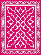 Ornate Geometric Pink White Pattern Rug