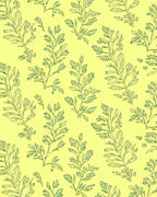 Delicate Green Leafy Vine Pattern Rug