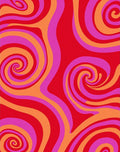 Retro Swirls Warm Colors Rug