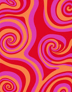 Retro Swirls Warm Colors Rug