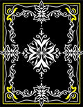 Bold Black White Floral Scroll Rug