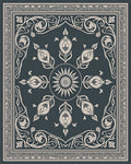 Elegant Cream Floral Medallion Rug