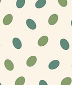 Green Oval Pattern Textile Rug