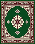 Ornate Floral Medallion Bordered Design Rug