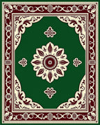 Ornate Floral Medallion Bordered Design Rug