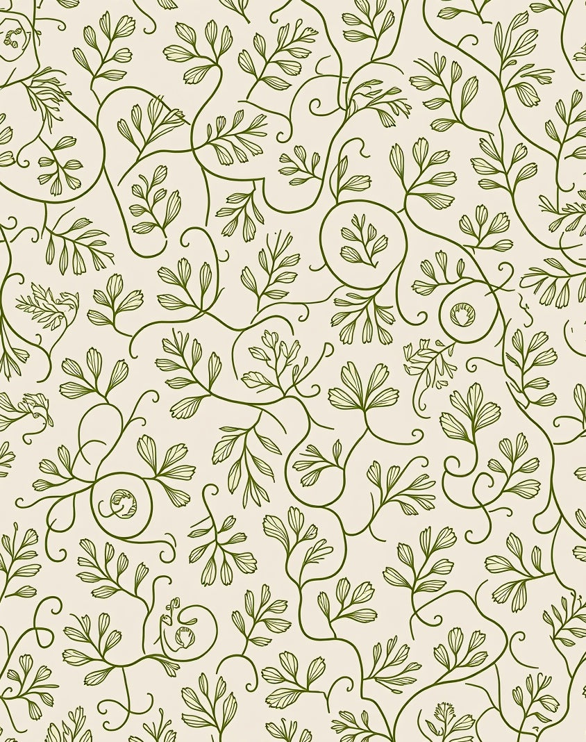 Green Leaf Vines Pattern Rug