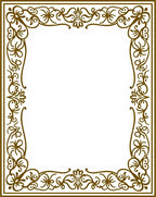 Ornate Floral Scrollwork Border Design Rug