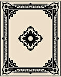 Black Floral Frame with Central Medallion Rug