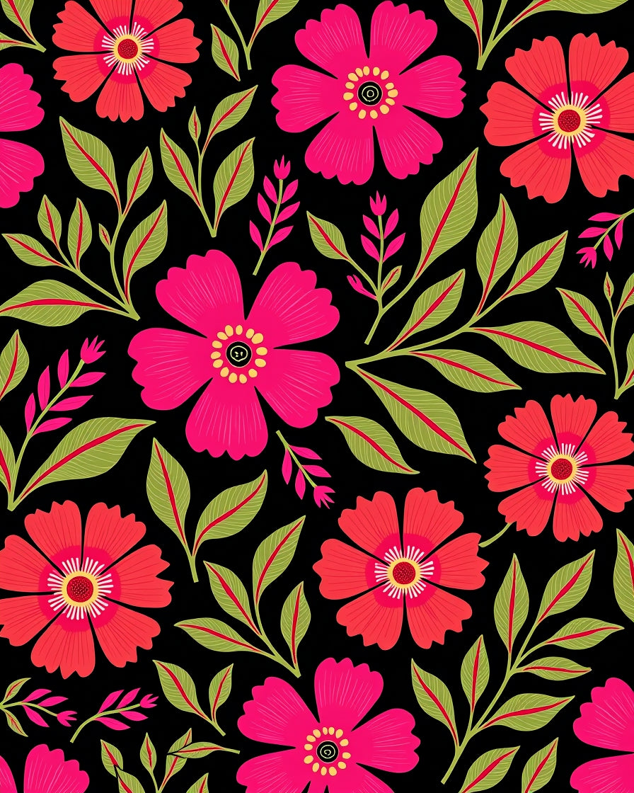 Bold Floral Pattern Design Rug