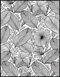 Bold Tropical Floral Leaves Pattern Rug