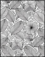 Bold Tropical Floral Leaves Pattern Rug