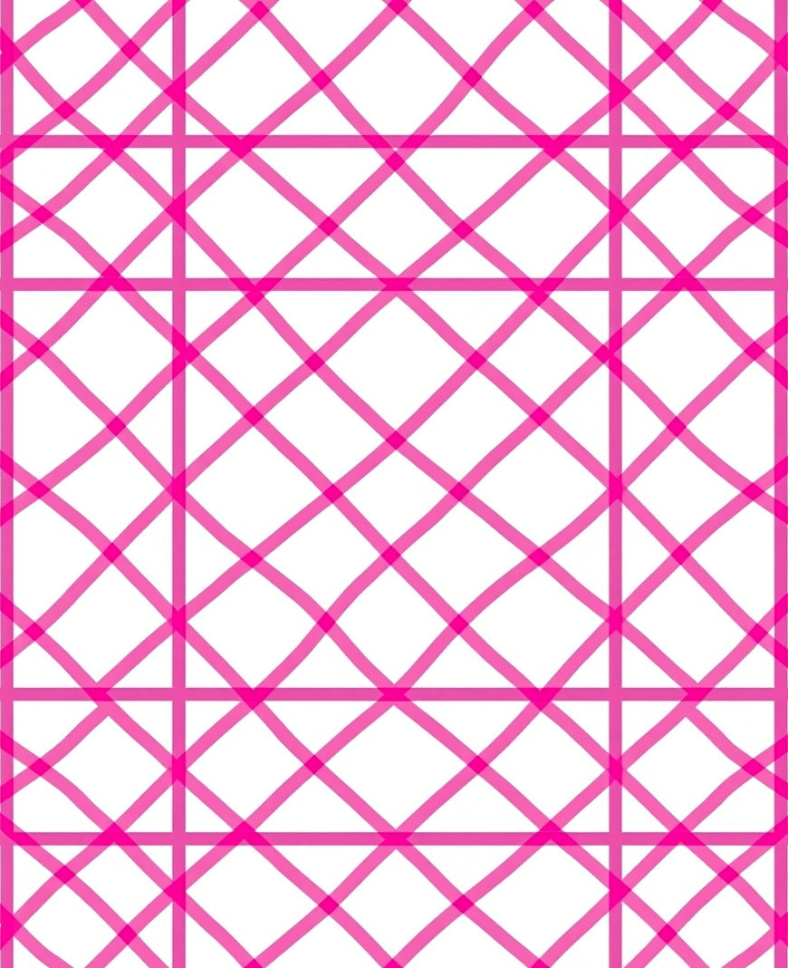 Bold Pink Grid Pattern Rug