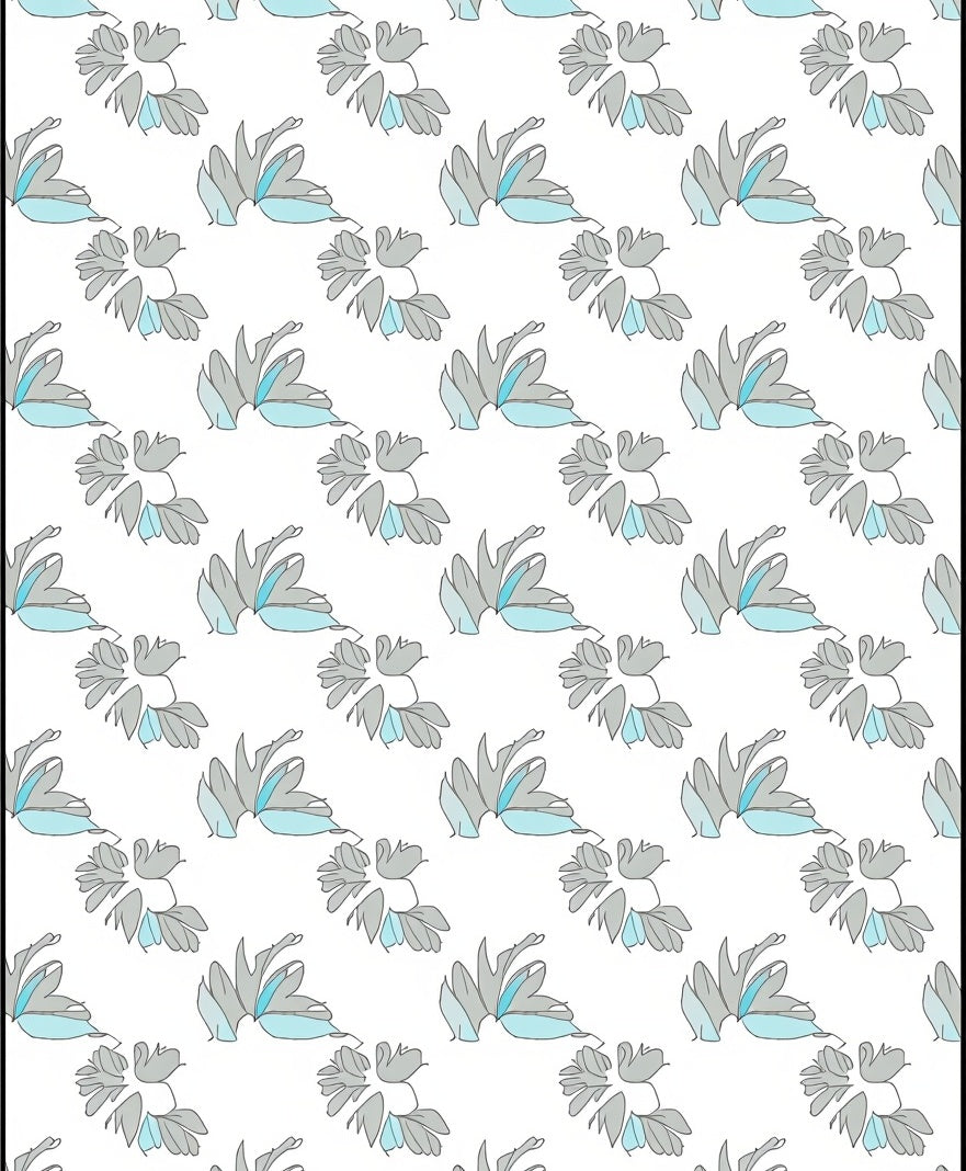 Petal Pattern with Blue Accents Rug