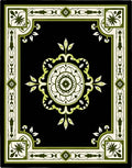 Elegant Green Floral Medallion Rug