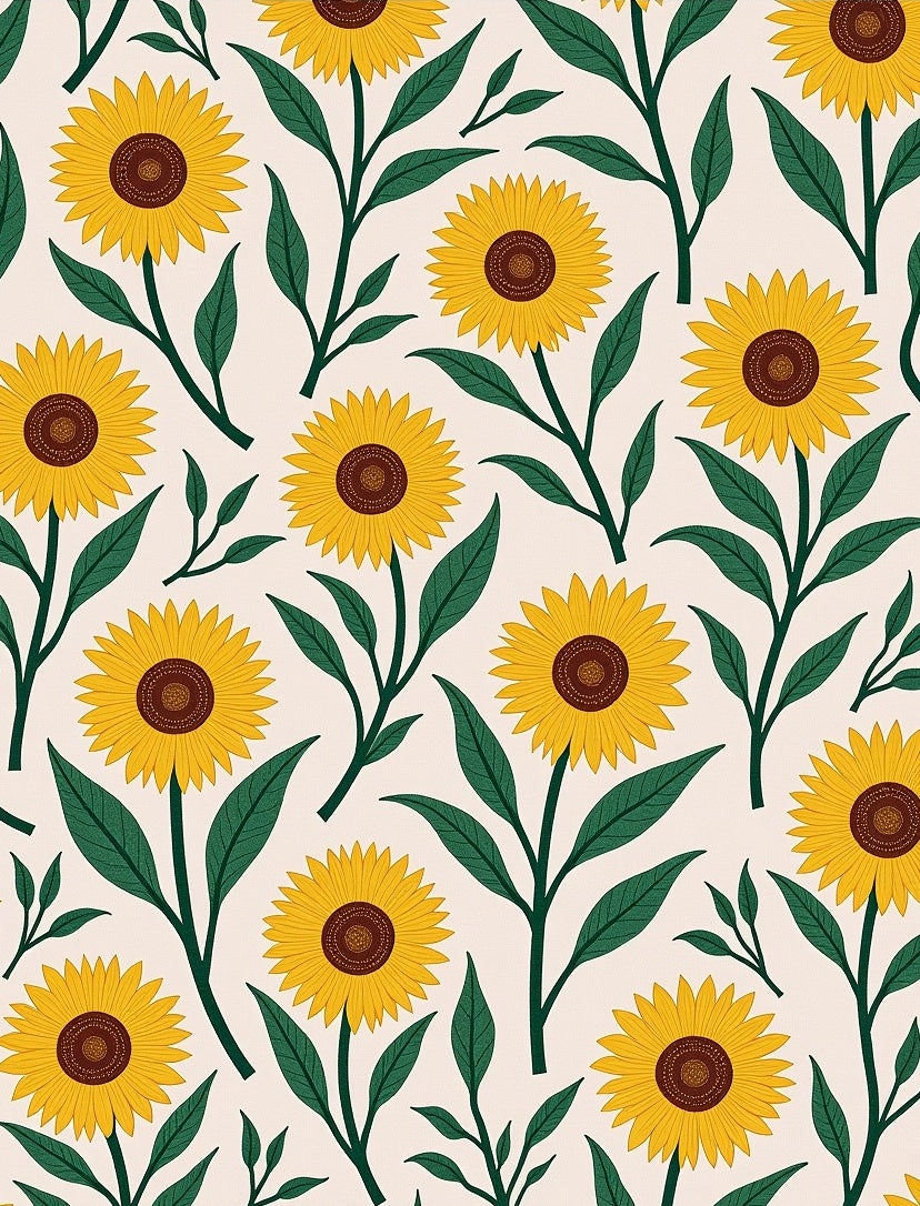 Sunny Sunflower Botanical Pattern Rug