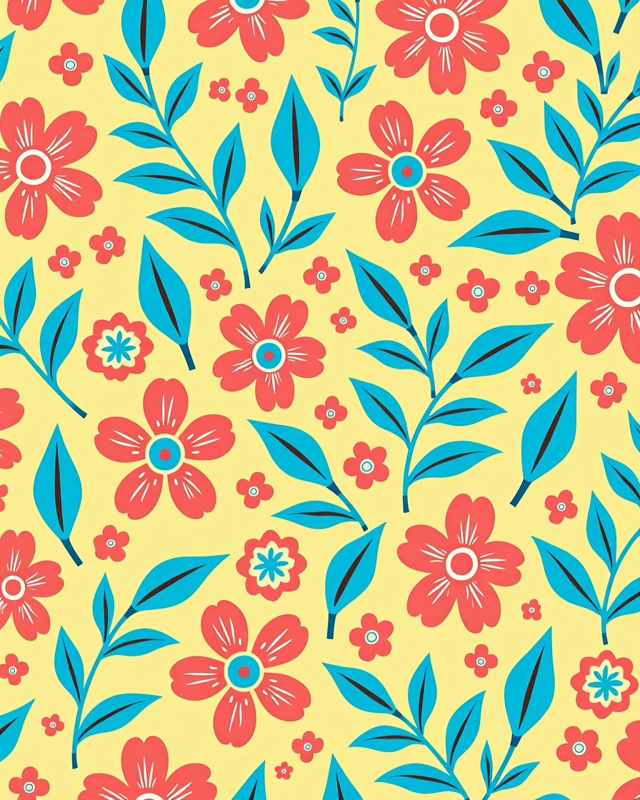 Bold Floral Branches And Leaves Rug