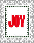 Red Bold Joy Snowflake Border Rug