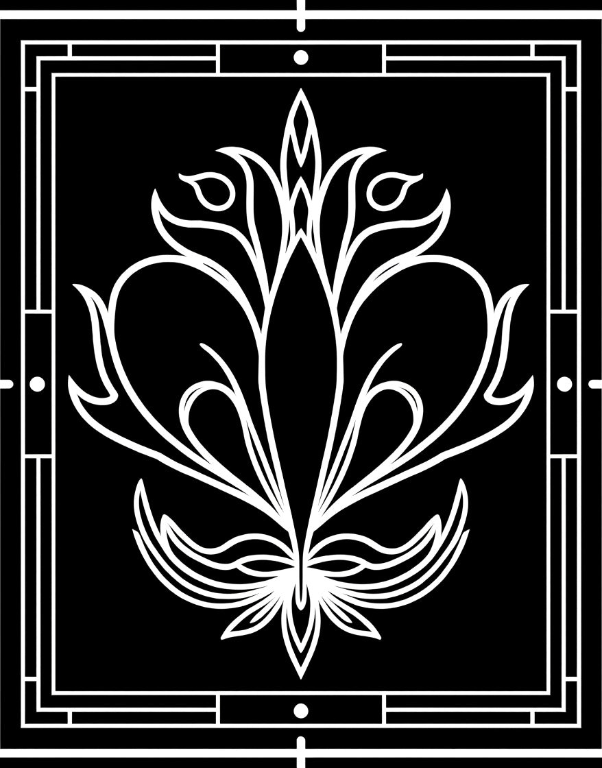 Art Deco Floral Symmetry Design Rug