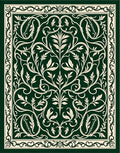 Green Ivory Floral Swirls Rug