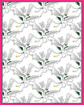 White Fern Swirl with Yellow Accents Rug