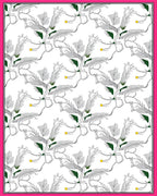 White Fern Swirl with Yellow Accents Rug