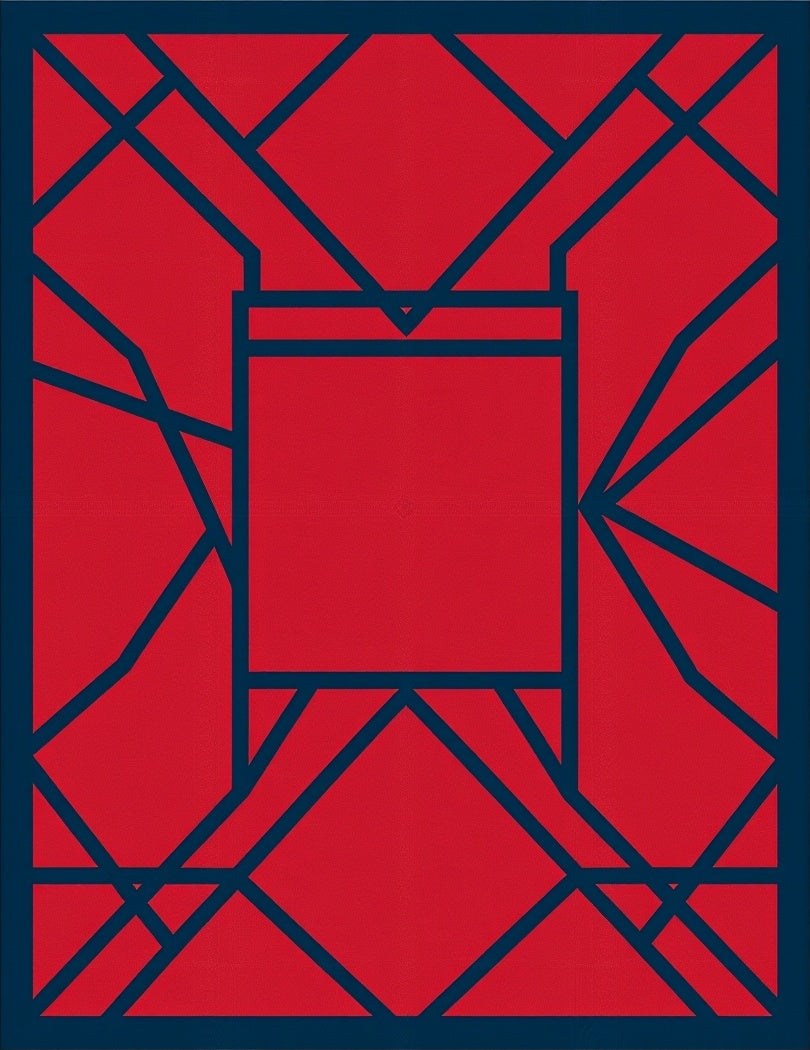Modern Red Geometric Pattern Rug