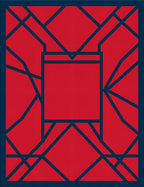 Modern Red Geometric Pattern Rug