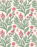 Pink Floral Garden Pattern Rug