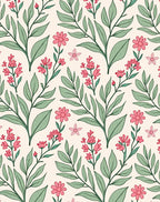Pink Floral Garden Pattern Rug