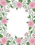 Pink Floral Swirls Design Rug