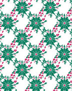 Emerald Floral Vines Pattern Rug
