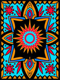 Bold Sunburst Geometric Pattern Design Rug