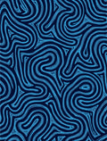 Abstract Blue Swirls Pattern Rug