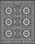 Classic Black White Floral Geometric Rug