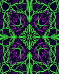 Vibrant Green Purple Organic Flow Rug