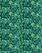 Abstract Flowing Leaf Pattern Rug
